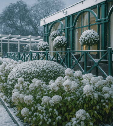 Keadeen Hotel Newbridge - hotel gardens - winter snow
